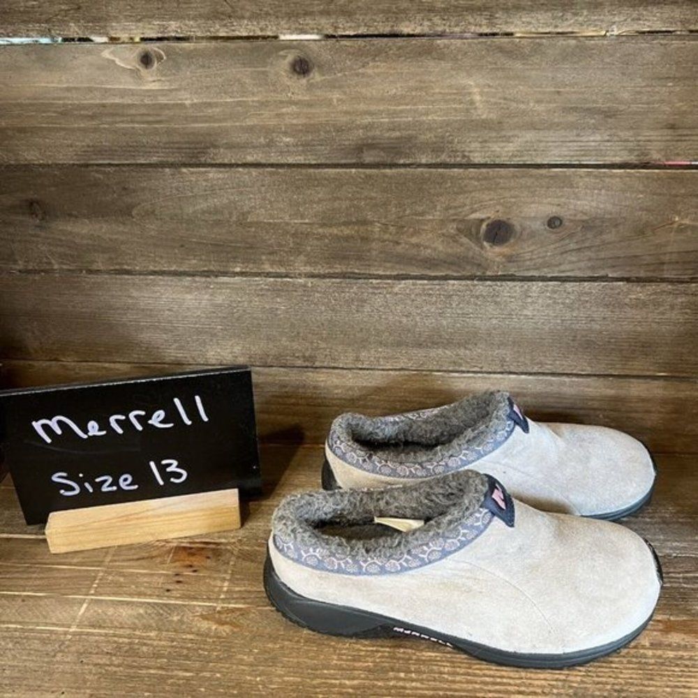 Childrens Little Kids Merrell Encore‎ Chill Suede Slip On Mules Shoes Size 13 C